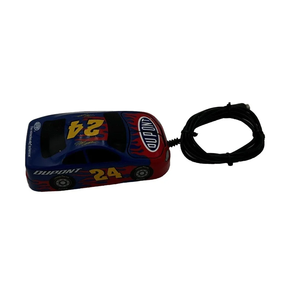 NASCAR Jeff Gordon #24 Dupont w/flames Vintage Computer Mouse w/ball - Used